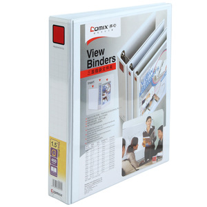 Comix View Binder A4 2 Inch D Type <b>Plastic</b> Folder With Three Sided <b>Pockets</b> For Office Use - Product Image 1