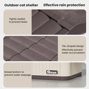 Waterdichte buitenkattenhuis, volledig omsloten ontwerp, bescherming tegen de zon, veilige schuilplaats - Product Image 5