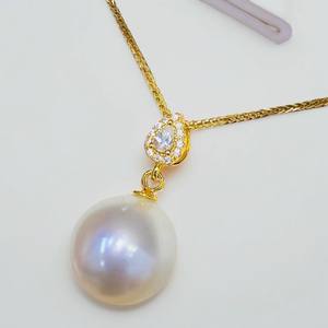 DIY Fashion Jade Necklace Pendant with 9-15mm Round <b>Beads</b> 31342 S925 <b>Silver</b> DIY Pearl Accessories 4mm Empty Stand - Product Image 4