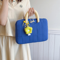 Sac à main pour ordinateur portable de grande capacité 14 pouces, rembourré, mignon, décontracté, sac de transport pour ordinateur portable, léger, portable, pour femmes