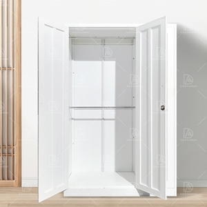 Armadio Moderno a 3 Ante Scorrevoli in Acciaio Personalizzato Semplice per Soggiorno e <span class=keywords><strong>Lavanderia</strong></span> con Funzione Appendiabiti a Prezzo Economico - Product Image 4