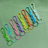 Porte-clés en plastique et métal avec mousqueton, coloré, style bonbon, pour sac, pochette, pendentif décoratif, vente en gros