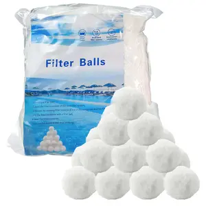 Water Treatment Filter Fiber Ball 700G Equals 25Kg Sand Filter Efficiency White Cotton Polyest Fiber Ball For Swim Pool