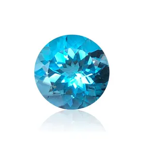 Baifu gems wholesale price round 3mm loose sky blue natural gemstone