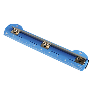 For TY244 Blue Color Portable Ring Binder 3 <b>Hole</b> 6mm Diameter Paper <b>Punch</b> 5 Sheets Capacity Integrated Ruler Metal+Plastic - Product Image 2