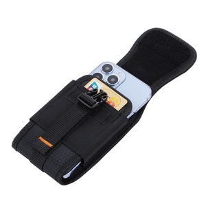 Porte-cartes à clip <span class=keywords><strong>ceinture</strong></span> en nylon noir, sac de rangement à la taille, étui pour téléphone portable pour Samsung pour <span class=keywords><strong>iPhone</strong></span> 12 13 14 15 <span class=keywords><strong>Pro</strong></span> <span class=keywords><strong>Max</strong></span> - Product Image 4
