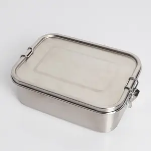 Hot Sale Stainless Steel Bento Lunch Food Box Container for Kids or Adults Airtight Large 1200ML Metal Bento Lunch Box Container