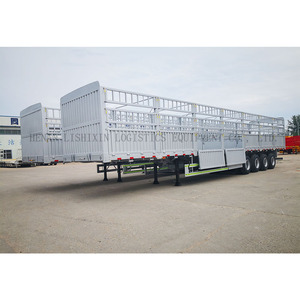 Semi-<span class=keywords><strong>remorque</strong></span> à plateau à 4 essieux robuste, charge utile de 50 tonnes, <span class=keywords><strong>remorque</strong></span> à clôture, cadre Q345B, 13 m de long, pour le transport de matériaux de construction et miniers - Product Image 4
