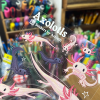 Feuille d'autocollants en vinyle transparent personnalisée avec dessin animé, feuille d'autocollants en vinyle mat
