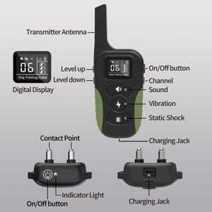 ओकपेट्स पालतू प्रशिक्षण एंटी छाल इलेक्ट्रिक कॉलर कुत्ते प्रशिक्षण कॉलर के लिए रिमोट के साथ 2 कुत्तों के लिए शॉक कॉलर 3 मोड के साथ ई-कॉलर - Product Image 6