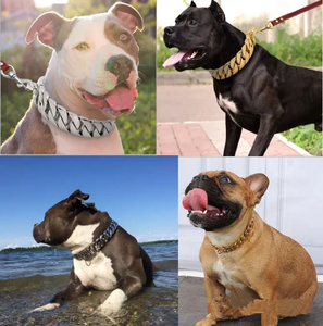 32mm döküm altın paslanmaz çelik köpek tasması kolye titanyum çelik Pet aksesuar büyük Bully savaş köpekler için dayanıklı yaka - Product Image 4