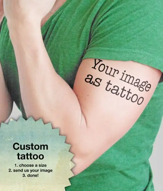 На заказ ваше изображение как татуировка логотип событие Вечеринка Валентина Свадьба Поддельные Временные татуировки стикер