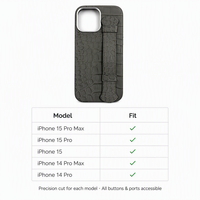 Coque de téléphone antichoc fine en cuir véritable texture alligator avec dragonne, doublure anti-rayures pour iPhone – Vente en gros