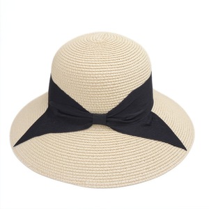 Sombrero de Paja para Mujer, Sombrero de Sol de Playa con Lazo, de Paja Natural, Ala Ancha, Plegable, Accesorios de Viaje para Exteriores - Product Image 3