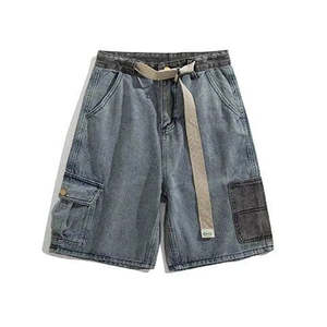 Men's Woven Cargo Shorts Mid Waist Drawstring Denim Solid Color Casual Style Pockets Breathable Cotton <b>Canvas</b> XXS - Product Image 4