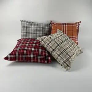 多功能枕套简单素色枕垫亚麻格子格子设计沙发家居枕套