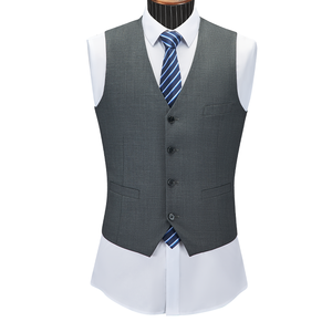 Completo da Uomo Grigio Professionale Monopetto con <span class=keywords><strong>Pantaloni</strong></span> a Vita Piatta in Poliestere/Rayon, Mezza Tela, Vendita all'Ingrosso per Fabbriche - Product Image 4