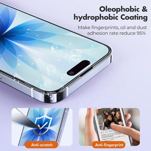 ฟิล์มกระจกนิรภัย HD Clear ความแข็ง 9H หนา 0.33 มม. ป้องกันหน้าจออย่างแม่นยำ สำหรับ <span class=keywords><strong>iPhone</strong></span> 17 16 15 Pro Max ชุดติดตั้งง่าย - Product Image 5