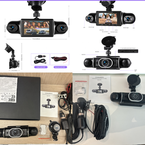 Caméra embarquée Podofo 3'' 4 objectifs 2K/1080P DVR Boîte noire de voiture Enregistreur IPS WiFi/G-Sensor/Vision nocturne/Caméra 360°/Caméra de recul Usine ODM/OEM - Product Image 5