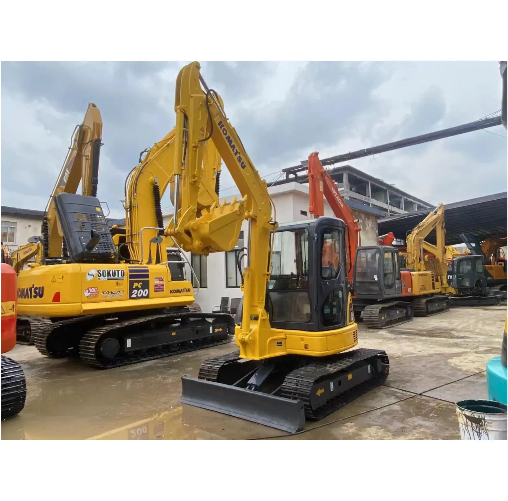 Mini iyi performans ikinci el excav paletli ekskavatör inşaat makinesi kullanılan ekskavatörler Komatsu PC55MR-2