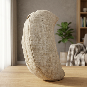 Cojín de Meditación Premium de Algodón de Seda Silvestre con Cubierta de Cáñamo del Himalaya Hecha a Mano, Ecológico y Sostenible, Zafu de Yoga - Product Image 1