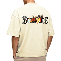 T-shirt décontracté blanc à col rond, streetwear, 100% coton, t-shirt personnalisé avec logo de marque, t-shirt en coton lourd pour hommes
