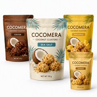 Sachet Doypack personnalisé imprimé pour noix, enrobé de chocolat, avec soufflet latéral, finition mate, refermable avec fermeture zip, qualité alimentaire