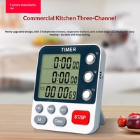 Timer Digital Tiga Saluran, Timer Hitung Mundur Independen, Mode Senyap, Pengingat Waktu untuk Memasak di Dapur dan Pekerjaan Industri