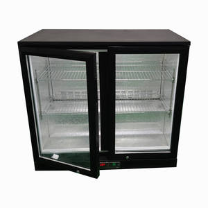 Refroidisseur de barre arrière à température unique Réfrigérateur à bouteille à comptoir à 2 portes Noir avec ventilateur Mode de refroidissement Équipement de réfrigération <span class=keywords><strong>en</strong></span> vente - Product Image 2