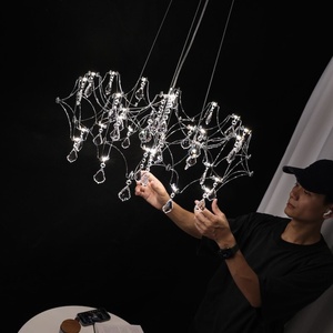 Lustre en cristal français LED 3000K, contrôle Tmall Elf, carré, en acier inoxydable, luminaire de luxe pour salon et mobilier d'intérieur - Product Image 3