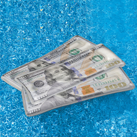 Flotteur de piscine gonflable géant en forme de billet de 100 dollars, matelas flottant pour la natation, radeau avec porte-gobelet, PVC résistant, pour adultes