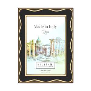 Beltrami Photo <b>Frame</b> 4x6 Inch Real Silver Plated Black Wave <b>Gold</b> Design - Product Image 1