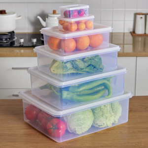 Boîte de conservation alimentaire rectangulaire en plastique épais avec couvercle, compatible micro-ondes et congélateur, pour fruits et légumes, conteneur hermétique - Product Image 1