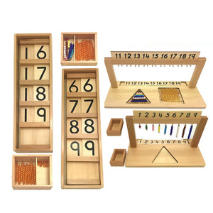 แท่นวางลูกปัดแบบมอนเตสซอรี่ ของเล่นไม้สำหรับเด็ก 4-6 ปี ของเล่นเสริมพัฒนาการทางคณิตศาสตร์สำหรับเด็กอนุบาล ยี่ห้อ Brand - Product Image 1