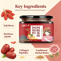 Pâte de Santé Naturelle Nourrissante pour Femmes à base de Gélatine de Peau d'Âne, Baies de Goji et Gingembre Huai, 300g, Bouteille en Verre