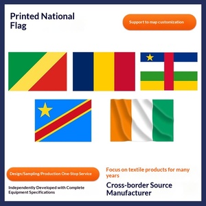 Drapeau national carré multi-tailles en polyester, imprimé double face par transfert thermique HD, tissu lisse pour la décoration de matchs sportifs - Product Image 3