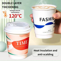 Gobelet en papier pour café latte jetable avec logo personnalisé, pour boissons chaudes, double paroi isolante, gobelet en papier pour thé épaissi, biodégradable