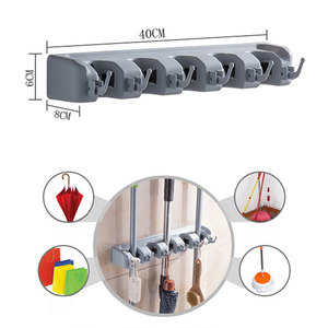 Hot Sale Multi-Fungsional Sihir Kartu Plastik Pel Pemegang Hook Pel Menguras Penyimpanan Dinding Mount Pemegang Sapu