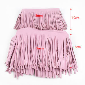디피엘 TF207 5m 의류 액세서리 스커트 장식 롱 숏 PU 가죽 소재 태슬 트림 프린지 레이스 헴라인 - Product Image 2