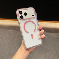 Étui magnétique transparent de luxe anti-jaunissement pour iPhone 18 Pro Max 17 Air 16 15 14 13 12 avec bordure colorée et protection antichoc