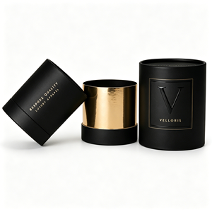Luxury Matte <b>Black</b> Rigid Cardboard Round <b>Box</b> for Luxury Scented Candle Packaging Bespoke Logo Wholesale Price - Product Image 4