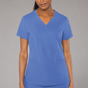 Custom Jersey Scrub Tops Anti-Wrinkle Quick Dry Breathable Comfortable V-Neck Seamless Fusing Hospital Use Nursing Uniforms - Product Image 3