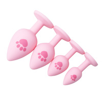 Ning Ai Yue Erwachsenen-Sexspielzeug Katzenkrallen-Silikon-Analplug (Kleine/Mittlere/Große Größen) SM Butt Plug Masturbationsspielzeug Rosa