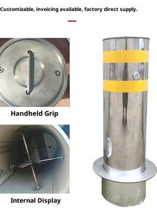 L Xin in acciaio inox portatile mobile barriera stradale colonna di avvertimento ispessita isolamento rimovibile Pre-Embedded veicolo - Product Image 4