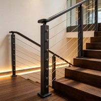 Maßgefertigtes Outdoor-Aluminium-Rahmenloses Kabelgeländer Wasserbeständiges Horizontales Drahtgeländer für Apartment-Balkon Terrasse Treppe