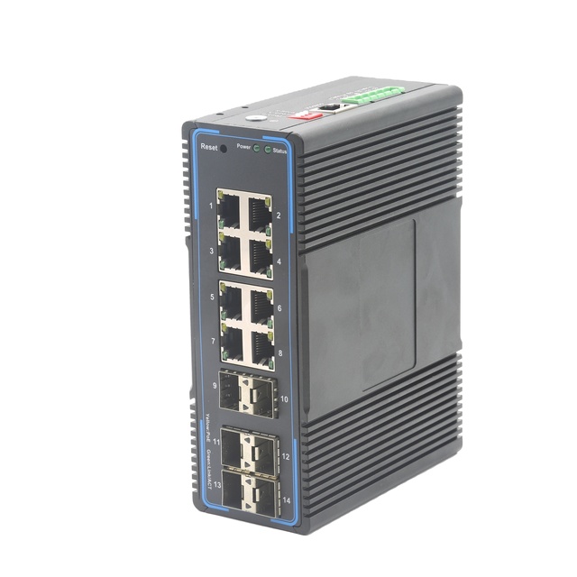 Managed Industrial Switches Layer 2 8 * 10/100/1000Base-T Ethernet Ports Supporting POE 6 * 1000BASE-X SFP