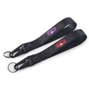 Llavero promocional de tela de poliéster con etiquetas de aviación, hebilla de boca de águila y bordado tejido, personalizado - Product Image 1