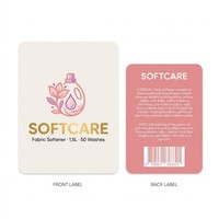 Étiquettes de bouteilles d'assouplissant pour tissus en PET écologiques de qualité supérieure avec estampage à chaud doré, autocollants imperméables pour les produits de lavage et d'entretien du linge