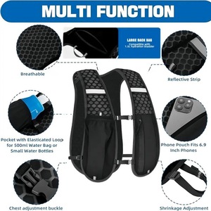 Ventes Flash : Gilet de Course Réfléchissant Universel et Réglable avec Poche à Eau – <span class=keywords><strong>Sac</strong></span> à <span class=keywords><strong>Dos</strong></span> pour la Course Nocturne, le Jogging, la Randonnée et le Cyclisme - Product Image 3