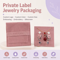 Luxuriöser Schmuckbeutel aus Samt mit Klappe, Geschenkbeutel aus Kunstwildleder mit individuellem Logo für Schmuck